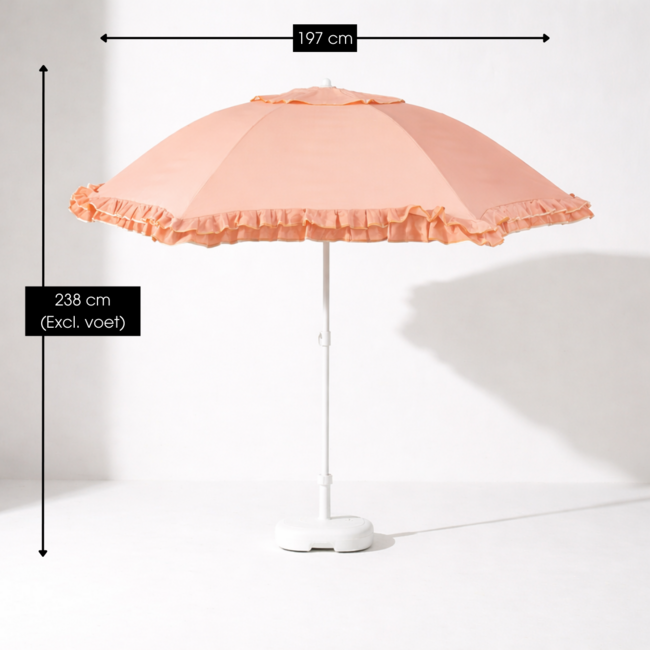Parasol Perzik Met Ruches -  Bohemian Tuinstijl