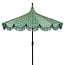 Parasol Donkergroen Met Franjes - Bohemian Tuinstijl