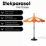 Parasol Oranje Met Strepen en Franjes