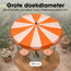 Parasol Oranje Met Strepen en Franjes