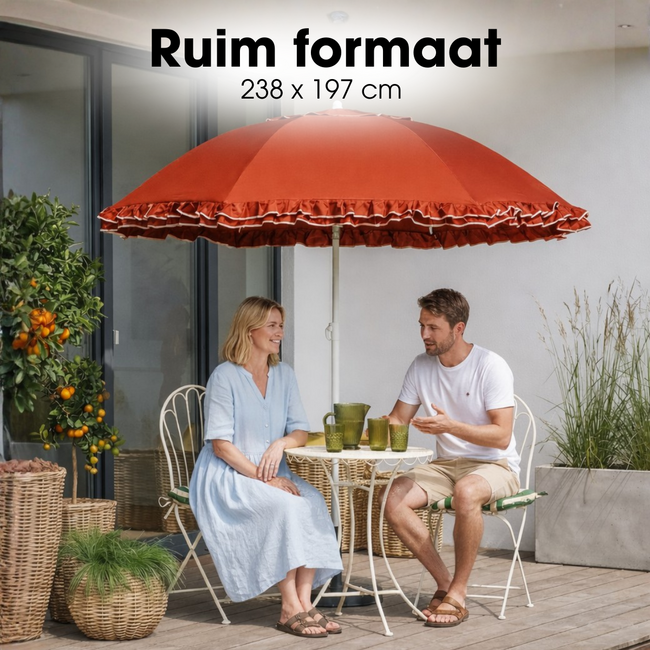 Parasol Terra Met Ruches - Bohemian Tuinstijl