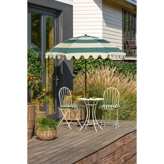 Parasol Groen Gestreept Met Ruches