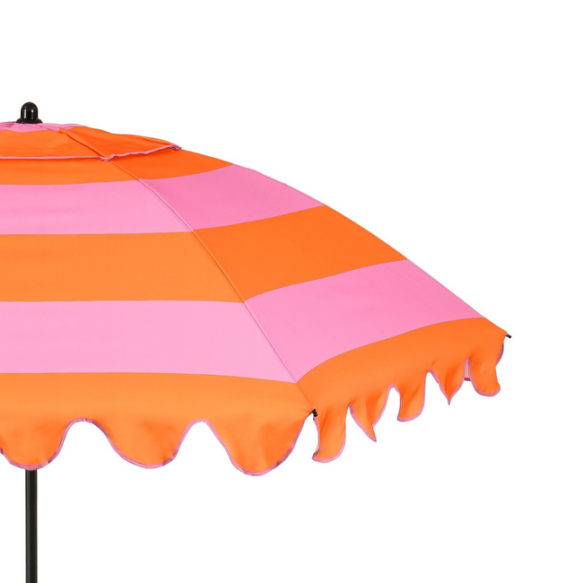 Parasol Oranje Roze Gestreept Met Ruches