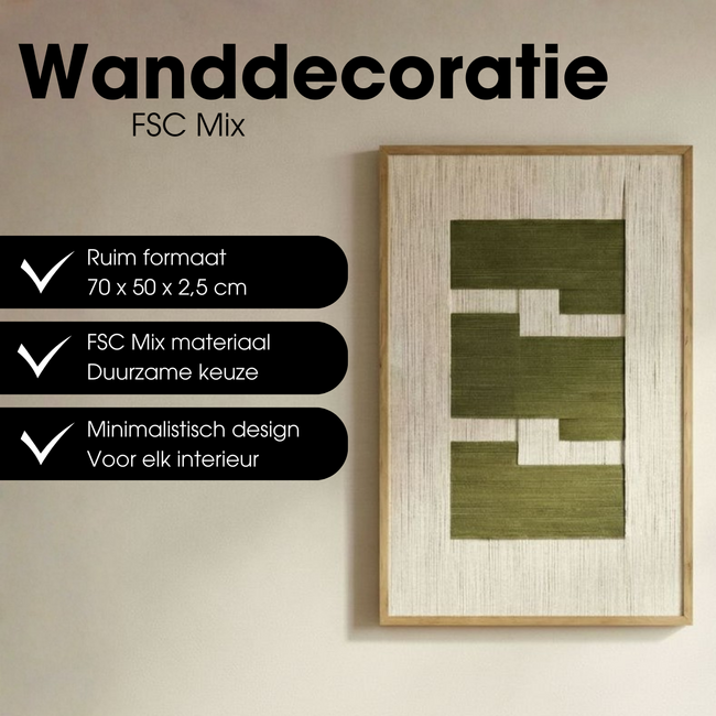 Wanddecoratie Groen - Grafisch Patroon