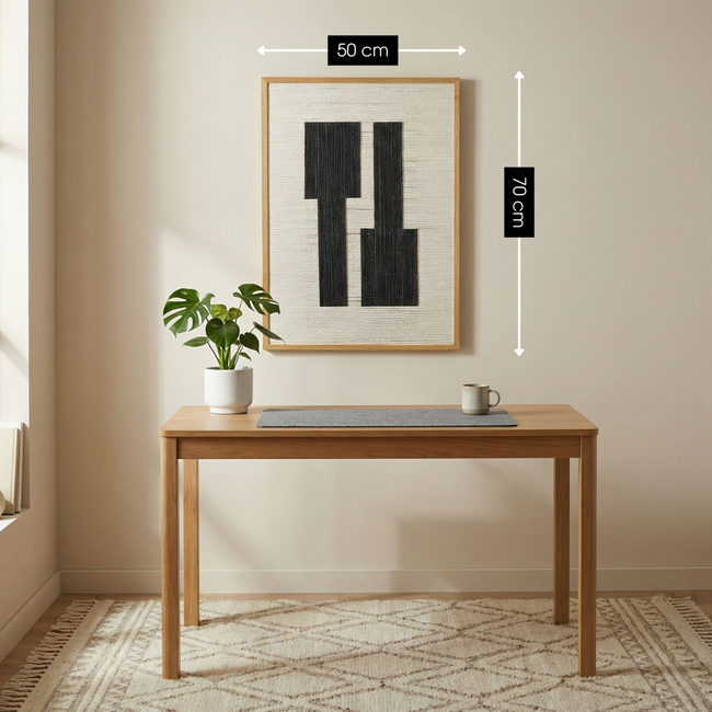 Wanddecoratie Zwart - Grafisch Patroon - Katoen