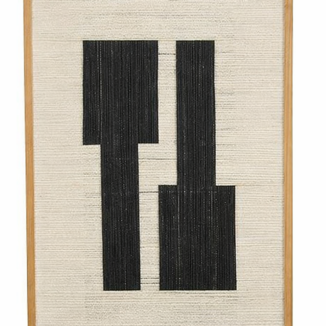 Wanddecoratie Zwart - Grafisch Patroon - Katoen