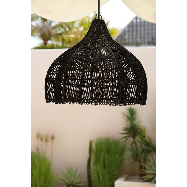 Rotan Hanglamp Kap Zwart - 60 cm | Whipped