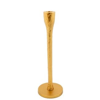 Ronde Kandelaar Antiek Goud Metaal - Large