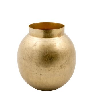 Ronde Vaas Antiek Goud Metaal - Gouden Vaas