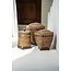 Mand met Deksel - Rotan - Naturel Bruin - 27x27x36 cm