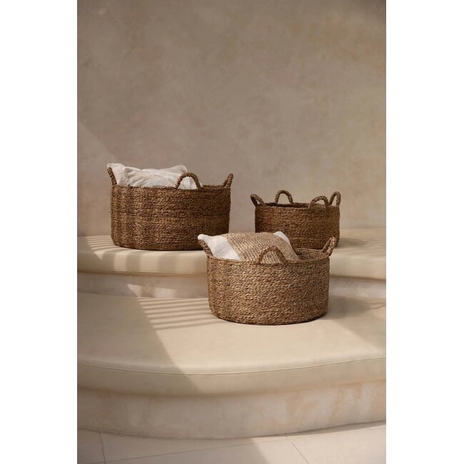 Les Quatre Mains Mand - Zeegras - 52x52x26 cm - Naturel