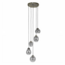 Hanglamp Chroom Glas 5-Lichts - Getrapt Mix