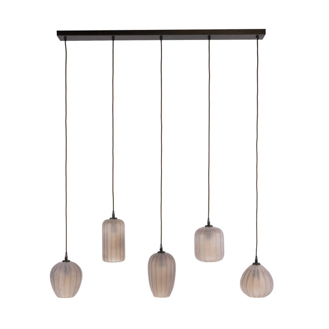 Hanglamp Bruin Mat Glas 5 Lichtpunten - Altura