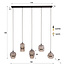 Hanglamp Sienna Bruin Glas - Altura 5-Lichts