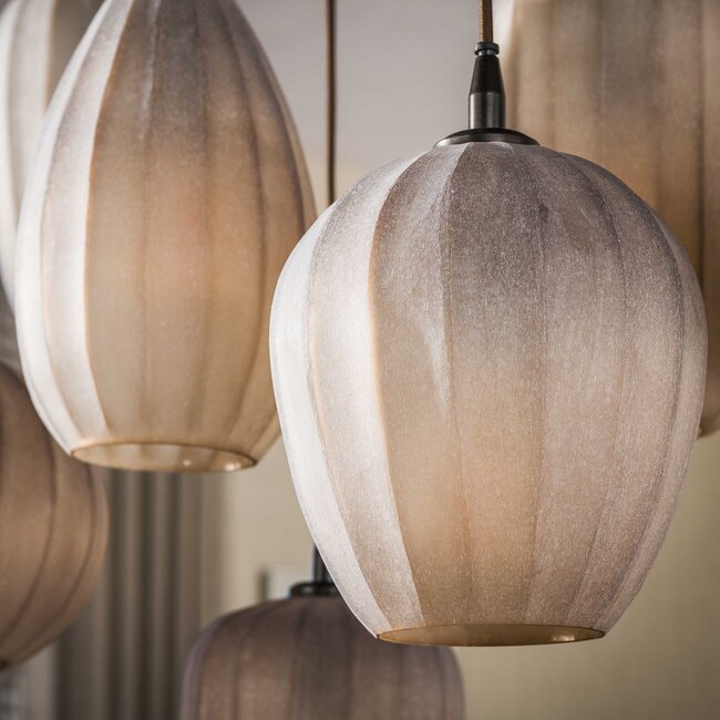 Hanglamp Bruin Mat Glas 7 Lichtpunten - Altura