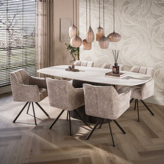 Hanglamp Bruin Mat Glas 7 Lichtpunten - Altura