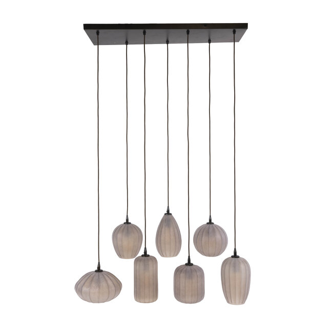 Hanglamp Bruin Mat Glas 7 Lichtpunten - Altura