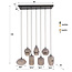 Hanglamp Bruin Mat Glas 7 Lichtpunten - Altura