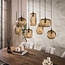 Hanglamp Smoke Bruin Glas 7-Lichts - Chevron