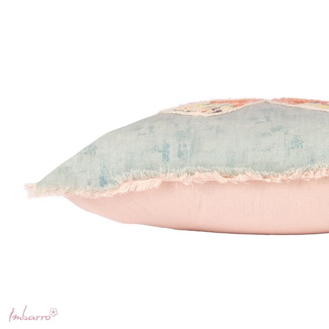 Sierkussen Serenity Katoen Roze Blauw Vlinder