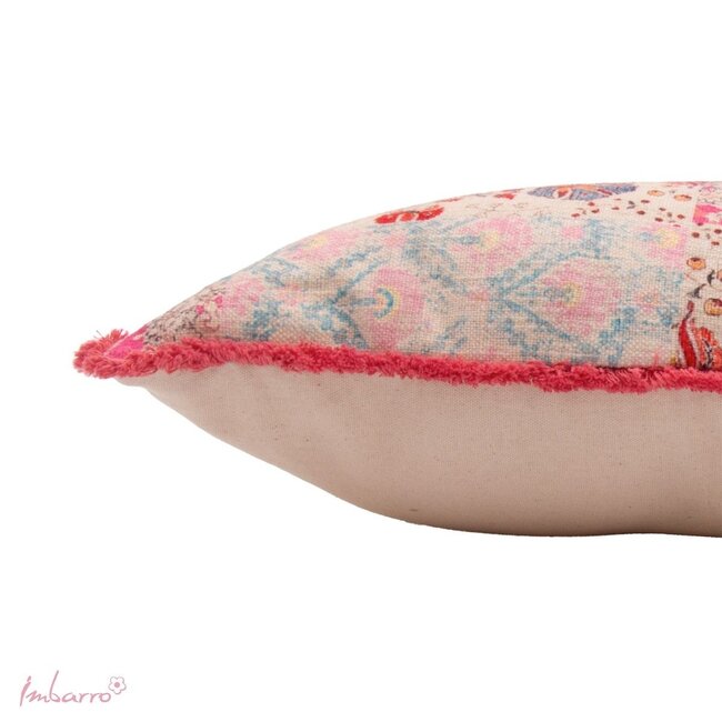 Sierkussen Hannah Katoen Roze Multi Bloemen