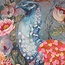 Sierkussen Plume Katoen Blauw Multi Pauw Bloemen