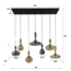 Hanglamp Glas Metaal Artic Zwart - Karaf 7-lichts