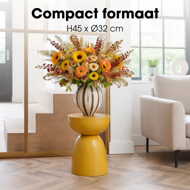Bijzettafel Metaal Geel Rond - Modern Design