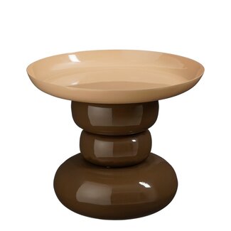 Bijzettafel Metaal Bruin Rond - Modern Design