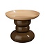 Bijzettafel Metaal Rond Bruin Beige - Modern Design