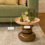 Bijzettafel Metaal Rond Bruin Beige - Modern Design