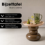 Bijzettafel Metaal Rond Bruin Beige - Modern Design