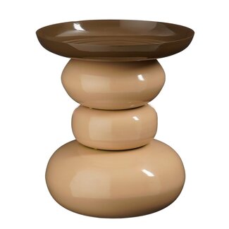 Bijzettafel Metaal Crème Rond - Modern Design