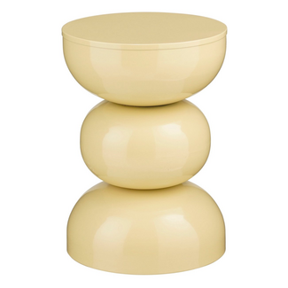 Bijzettafel Metaal Beige Rond - Modern Design