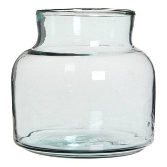 Vaas Transparant Glas Rond Met Brede Opening