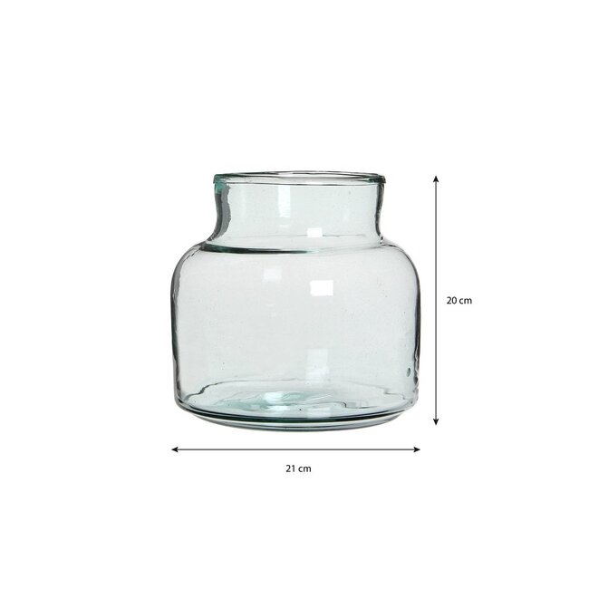 Vaas Transparant Glas Rond Met Brede Opening