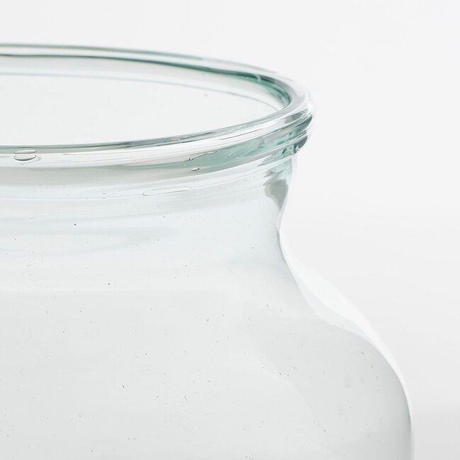 Vaas Transparant Glas Rond Met Brede Opening