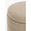Poef Beige Opbergpoef Rond Met Deksel