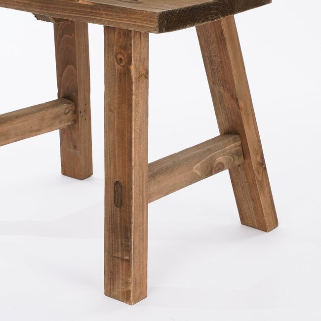 Houten Kruk Bruin Vierkant Gerecycled Hout