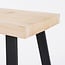 Kruk Hout Metaal Lichtbruin Zwart Vierkant