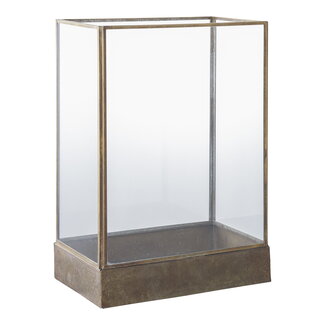 Lantaarn Antiek Messing Glas Metaal - 36 cm