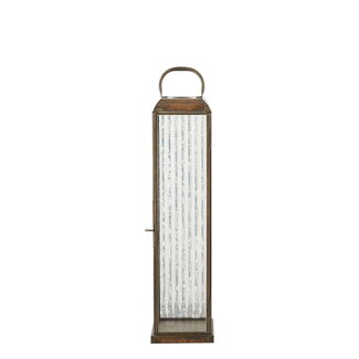 Lantaarn Antiek Messing Glas Metaal - 49 cm