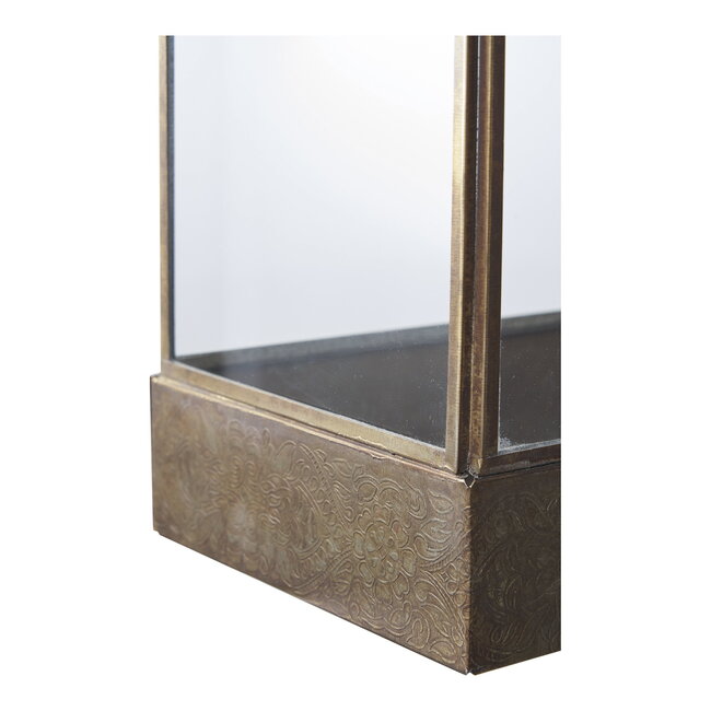 Lantaarn Antiek Messing Glas Metaal - 36 cm