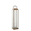 Lantaarn Antiek Messing Glas Metaal - 49 cm