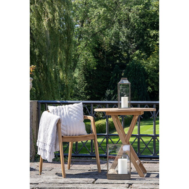 Lantaarn Antiek Messing Glas Metaal - 36 cm