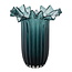 Vaas Ribbelglas Donkergroen Rond - 30Cm