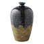 Vaas Keramiek Donkerblauw Beige Rond Design
