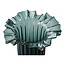 Vaas Ribbelglas Donkergroen Rond - 30Cm