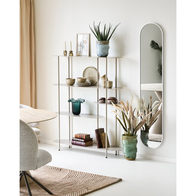 Vaas Ribbelglas Donkergroen Rond - 30Cm