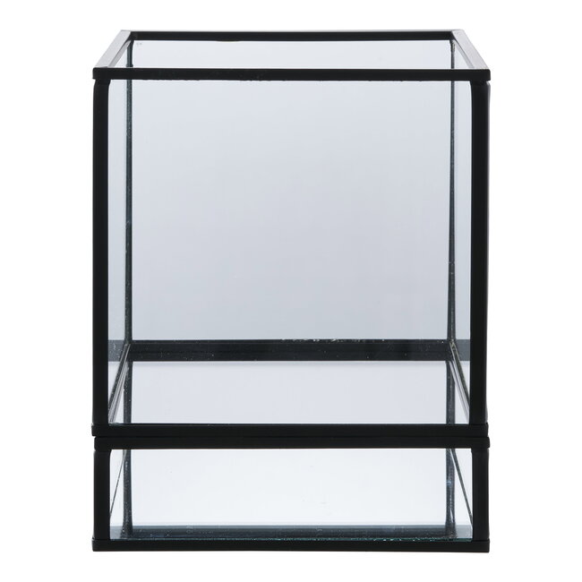 Lantaarn Glas Metaal Zwart Windlicht Modern